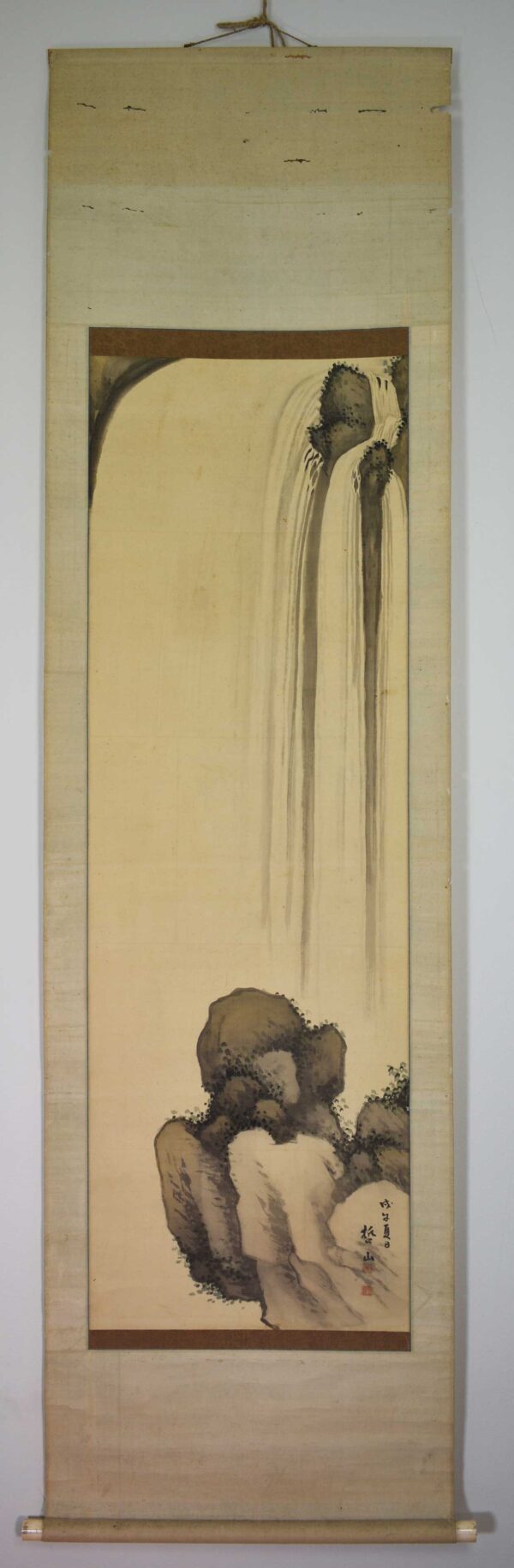 Hanging scroll painting 'Waterfall and rocks' - Image 2