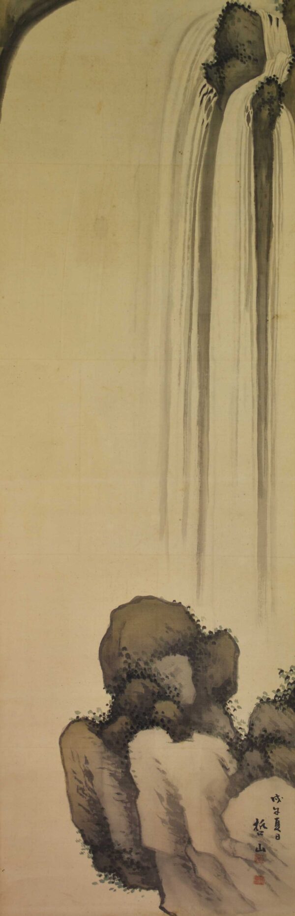 Hanging scroll painting 'Waterfall and rocks' - Image 3