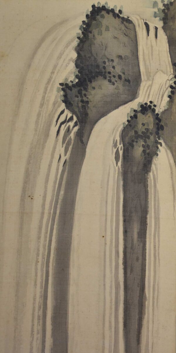 Hanging scroll painting 'Waterfall and rocks' - Image 4