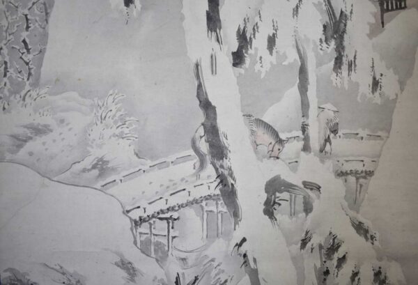 Hanging scroll painting 'Winter landscape' - Image 7