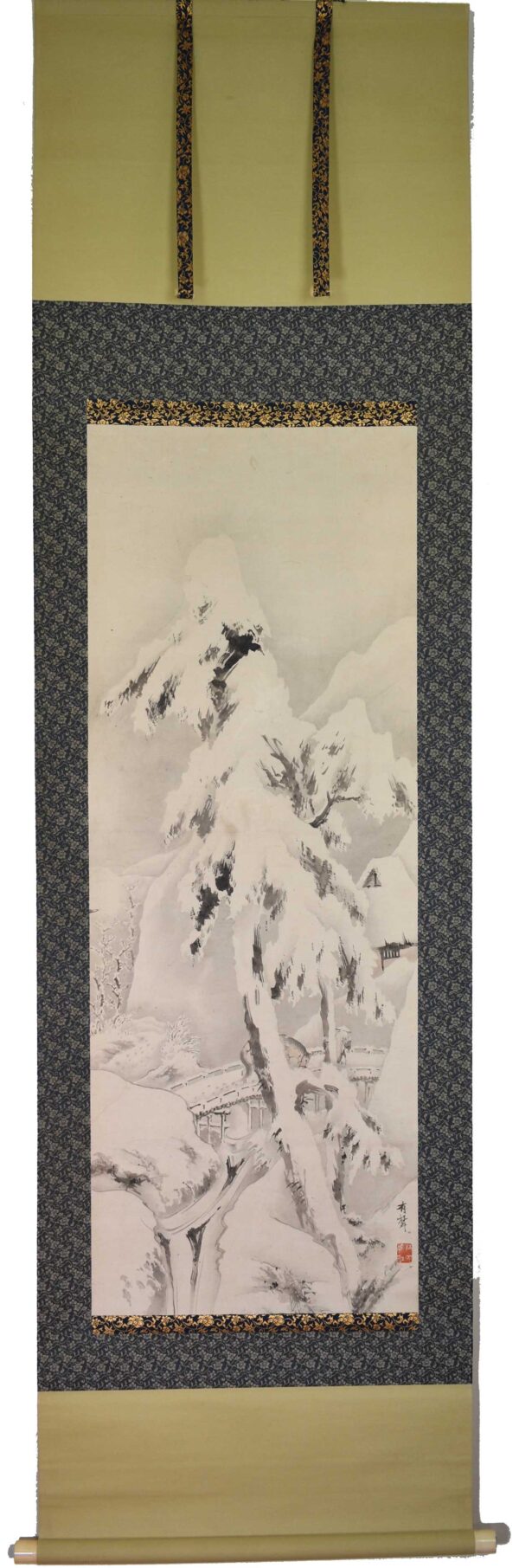 Hanging scroll painting 'Winter landscape' - Image 2