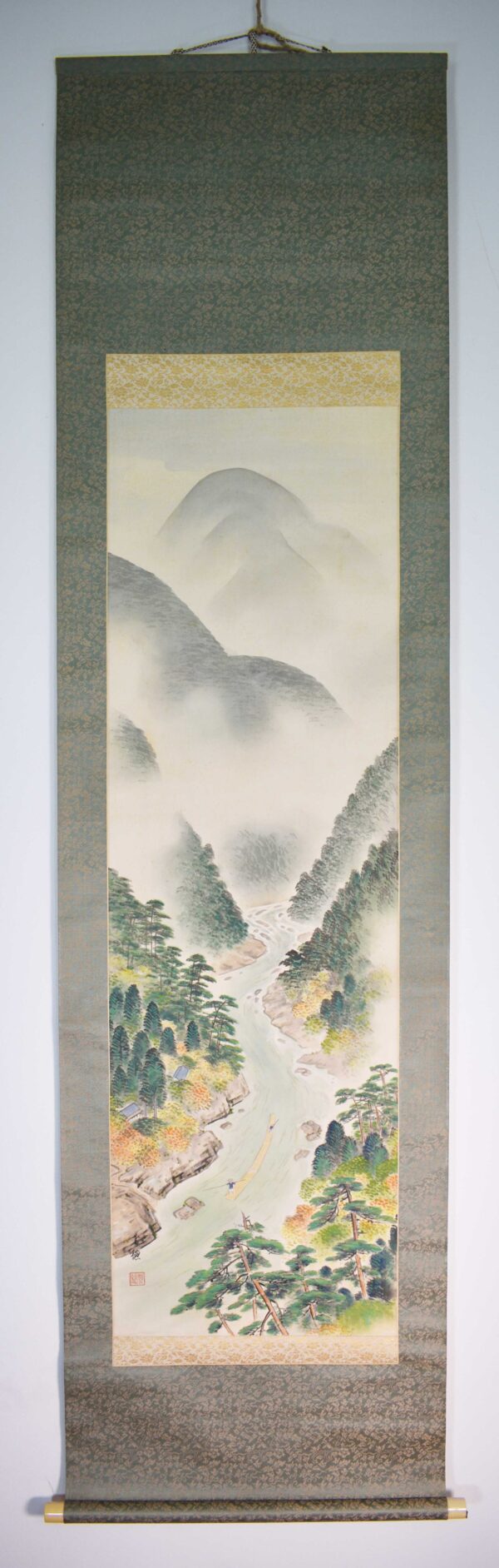 Hanging scroll painting 'Rafting in autumn' - Image 2