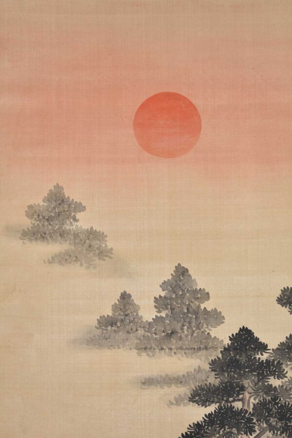 Hanging scroll painting 'Deer and landscape' - Image 4