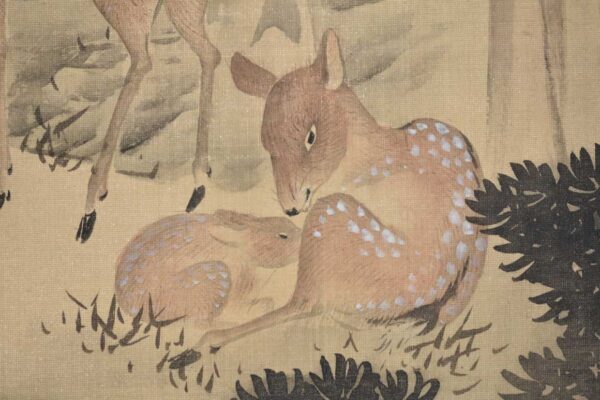 Hanging scroll painting 'Deer and landscape' - Image 5