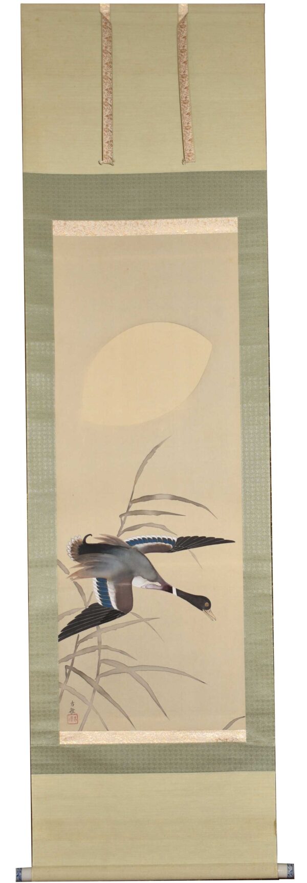 Hanging scroll painting 'Wild goose and the moon' - Image 2