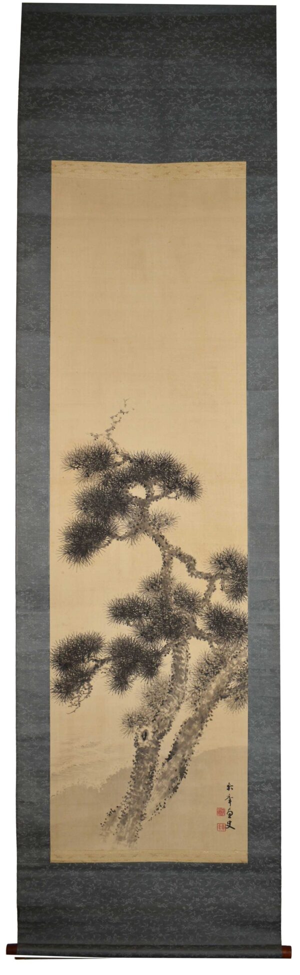 Hanging scroll painting 'Old pine trees by the sea' - Image 2