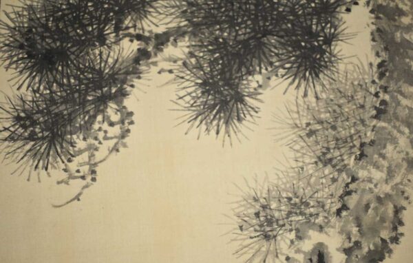 Hanging scroll painting 'Old pine trees by the sea' - Image 5