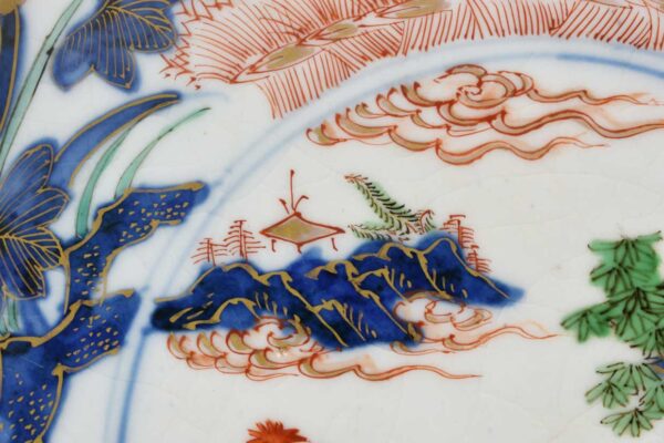 Edo period Arita plate 'Lake scenery' - Image 4