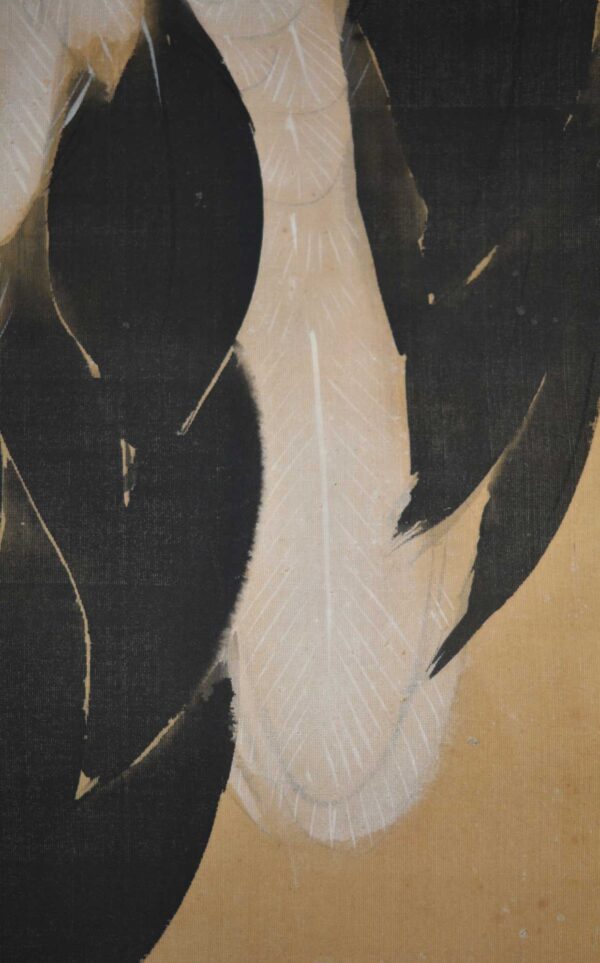 Hanging scroll painting 'Crane with its young' - Image 6