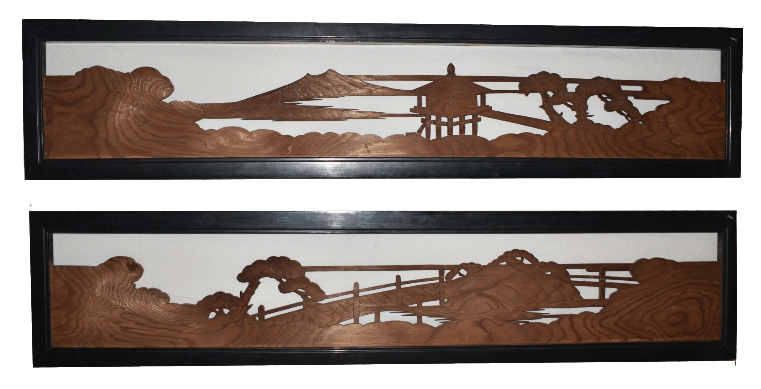 Japanese Ranma wood carving architecture panels - Image 2