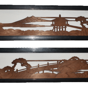 Japanese Ranma wood carving architecture panels